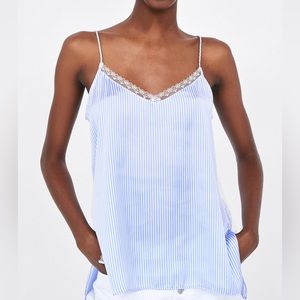 NWT Zara Silk Feel Striped Cami
